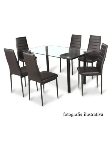 Scaun COLETA NOVA, birou, 41x49x96 cm, piele eco gri/cadru metalic | MobilaOK