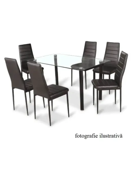 Scaun COLETA NOVA, birou, 41x49x96 cm, piele eco gri/cadru metalic | MobilaOK