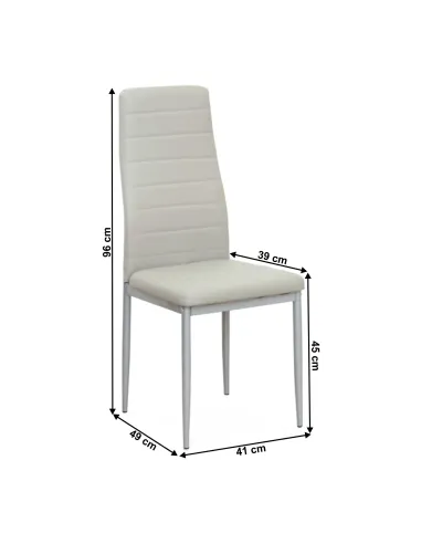 Scaun COLETA NOVA, birou, 41x49x96 cm, piele eco gri/cadru metalic | MobilaOK