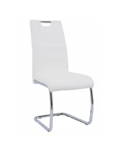 Scaun Dining KONDELA, living/dining, 43x44x96 cm, Piele ecologică și Crom | MobilaOK