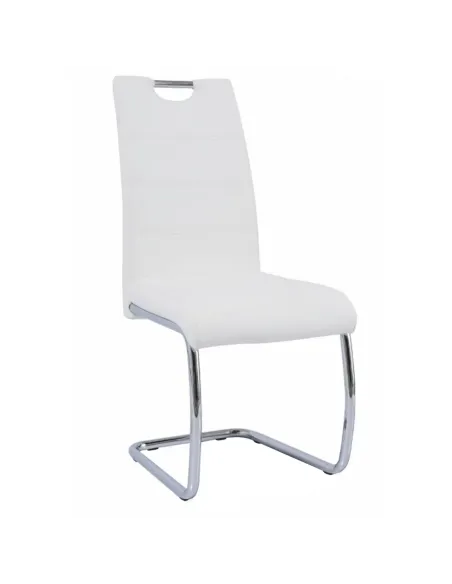Scaun Dining KONDELA, living/dining, 43x44x96 cm, Piele ecologică și Crom | MobilaOK