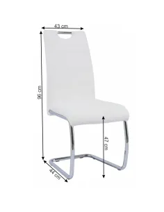 Scaun Dining KONDELA, living/dining, 43x44x96 cm, Piele ecologică și Crom | MobilaOK 2
