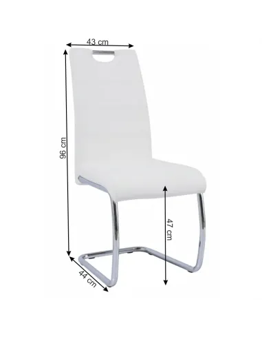 Scaun Dining KONDELA, living/dining, 43x44x96 cm, Piele ecologică și Crom | MobilaOK