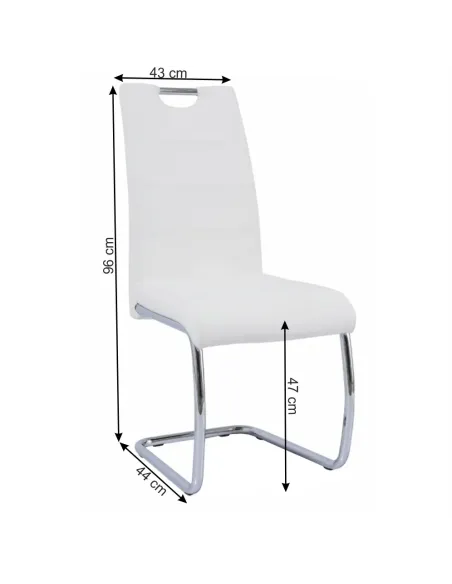 Scaun Dining KONDELA, living/dining, 43x44x96 cm, Piele ecologică și Crom | MobilaOK