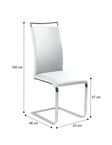 Scaun BARNA NEW dining, 43x46x100 cm, Piele ecologică/Crom | MobilaOK