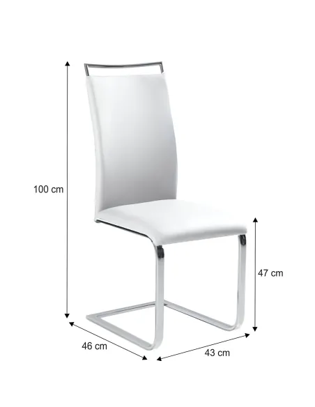 Scaun BARNA NEW dining, 43x46x100 cm, Piele ecologică/Crom | MobilaOK