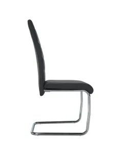 Scaun ABIRA NEW dining, 44x56.5x98.5 cm, Piele eco / Crom | MobilaOK 2