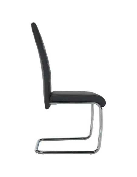 Scaun ABIRA NEW dining, 44x56.5x98.5 cm, Piele eco / Crom | MobilaOK