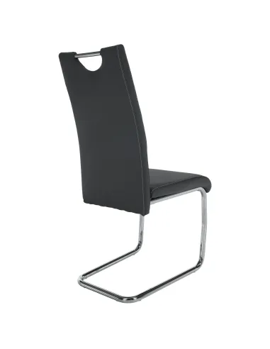 Scaun ABIRA NEW dining, 44x56.5x98.5 cm, Piele eco / Crom | MobilaOK