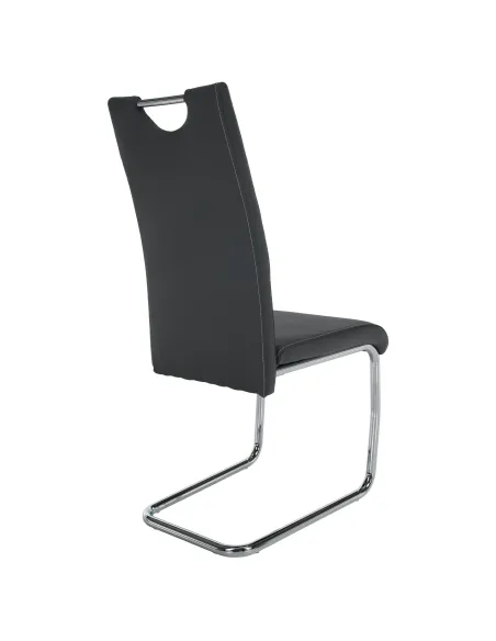 Scaun ABIRA NEW dining, 44x56.5x98.5 cm, Piele eco / Crom | MobilaOK