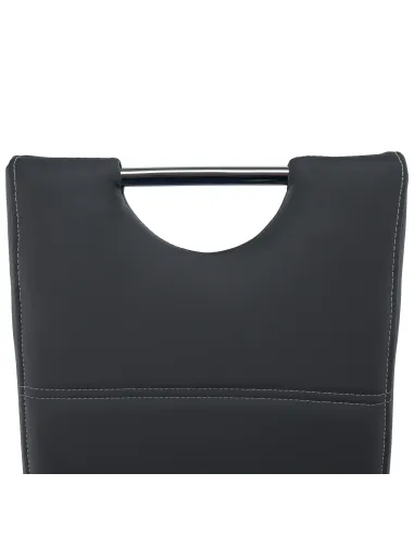Scaun ABIRA NEW dining, 44x56.5x98.5 cm, Piele eco / Crom | MobilaOK