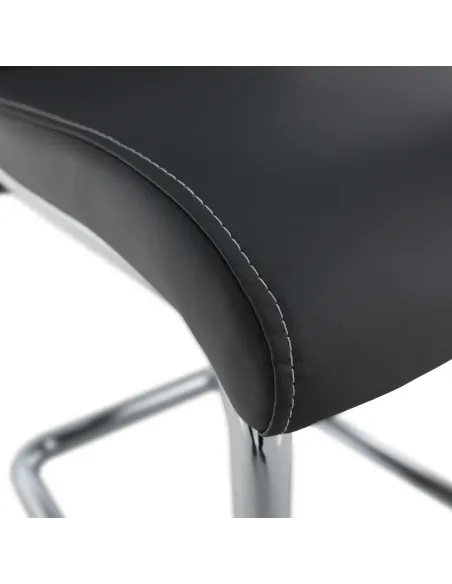 Scaun ABIRA NEW dining, 44x56.5x98.5 cm, Piele eco / Crom | MobilaOK