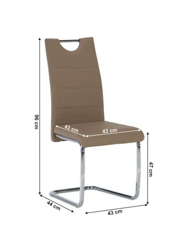 Scaun de bucătărie ABIRA NEW, bucătărie/dining, 43x44x96 cm, piele eco/crom | MobilaOK