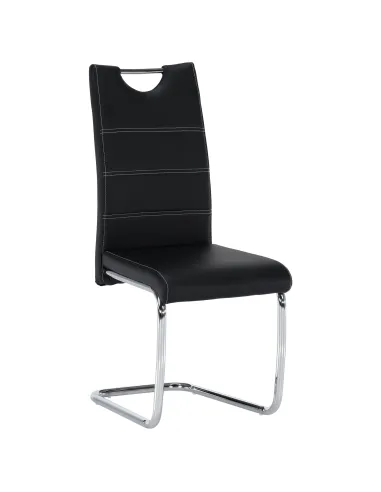 Scaun Dining KONDELA, living/sufragerie, 43x44x96 cm, Piele PU + Crom | MobilaOK