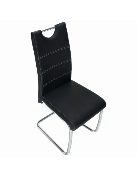 Scaun Dining KONDELA, living/sufragerie, 43x44x96 cm, Piele PU + Crom | MobilaOK