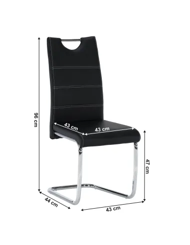 Scaun Dining KONDELA, living/sufragerie, 43x44x96 cm, Piele PU + Crom | MobilaOK
