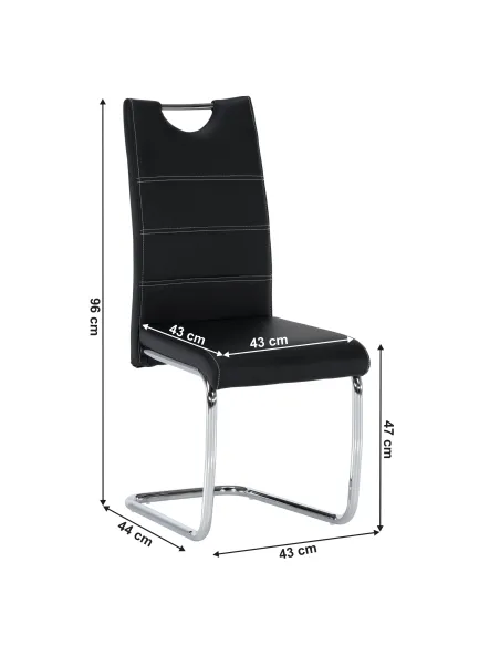 Scaun Dining KONDELA, living/sufragerie, 43x44x96 cm, Piele PU + Crom | MobilaOK