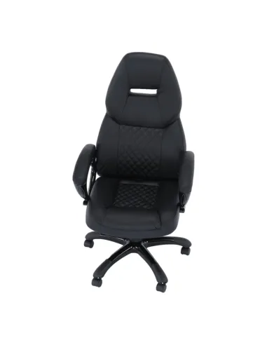 Fotoliu HEVYR birou, 66x70x118-128 cm, piele eco neagră | MobilaOK
