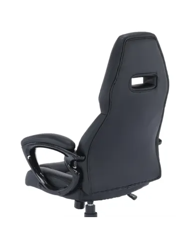 Fotoliu HEVYR birou, 66x70x118-128 cm, piele eco neagră | MobilaOK