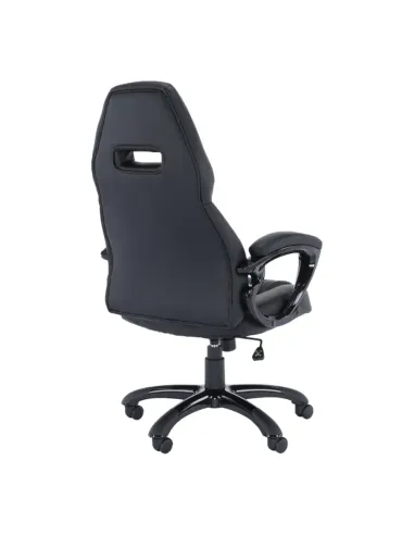 Fotoliu HEVYR birou, 66x70x118-128 cm, piele eco neagră | MobilaOK