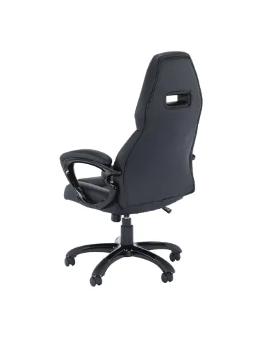 Fotoliu HEVYR birou, 66x70x118-128 cm, piele eco neagră | MobilaOK