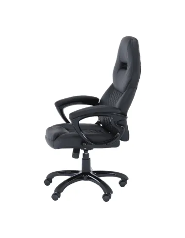 Fotoliu HEVYR birou, 66x70x118-128 cm, piele eco neagră | MobilaOK
