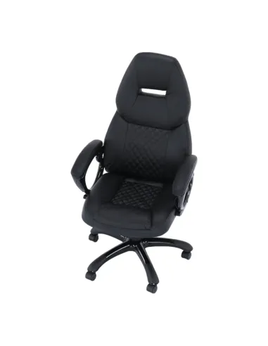 Fotoliu HEVYR birou, 66x70x118-128 cm, piele eco neagră | MobilaOK