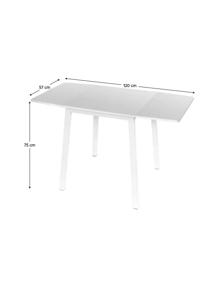 Masă Dining MAURO, living/bucătărie, 60-120x60 cm, PAL/MDF cu folie și metal | MobilaOK