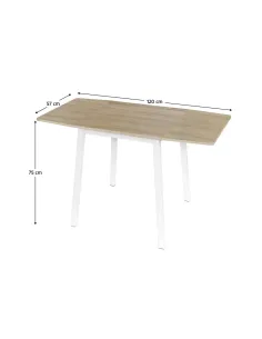 Masă Dining MAURO, sufragerie, 60-120x75x60 cm, MDF folie/metal | MobilaOK 2
