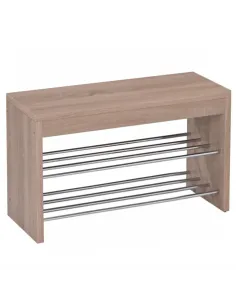 Laviță Dulap Încălțăminte LUSIA, hol/antreu, 80x30x47 cm, MDF/metal, stejar sonoma/crom | MobilaOK