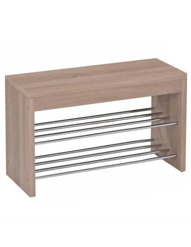 Laviță Dulap Încălțăminte LUSIA, hol/antreu, 80x30x47 cm, MDF/metal, stejar sonoma/crom | MobilaOK
