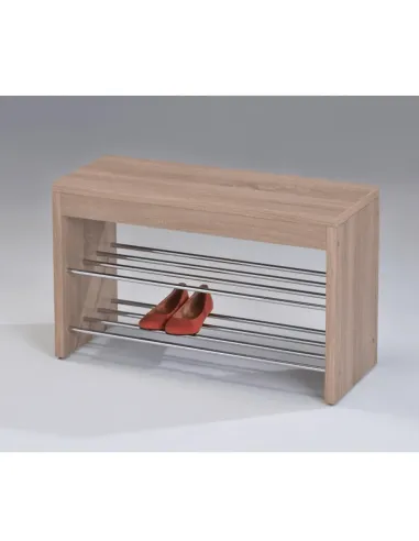 Laviță Dulap Încălțăminte LUSIA, hol/antreu, 80x30x47 cm, MDF/metal, stejar sonoma/crom | MobilaOK