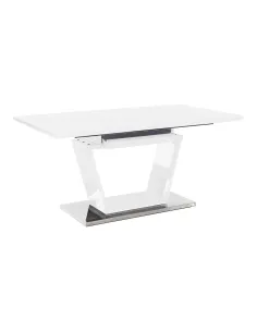 Masă dining PERAK, living, 160-220x90 cm, MDF lacuit / oțel | MobilaOK