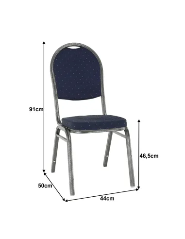 Scaun JEFF 2 NEW, birou/ședințe, 44x59x91 cm, textil albastru/cadru gri | MobilaOK