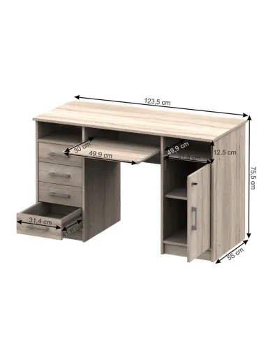 masă PC, stejar sonoma, B9 NEW | MobilaOK