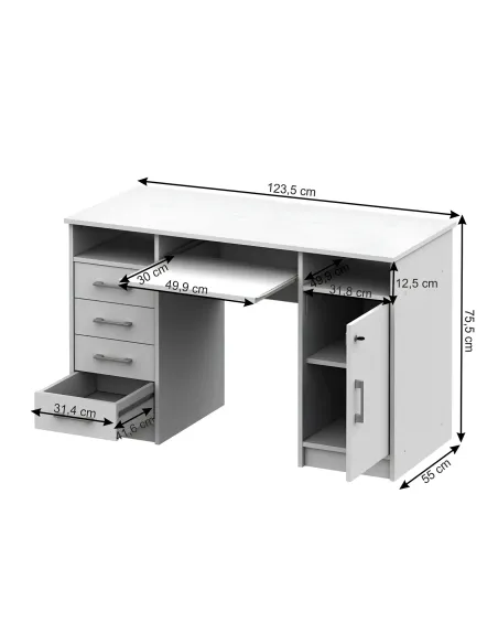 masă PC, alb, B9 NEW | MobilaOK