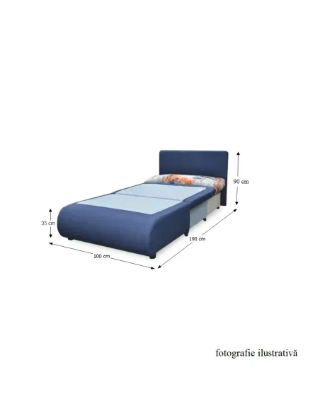 Fotoliu extensibil KENY, living/dormitor, 100x196 cm, textil, KONDELA | MobilaOK