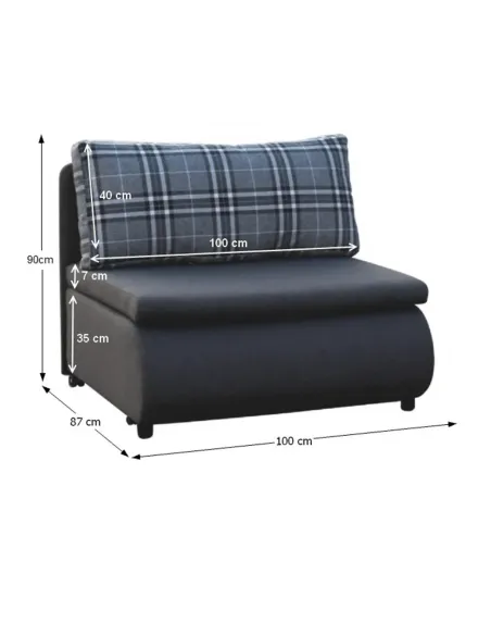 Fotoliu extensibil KENY, living/dormitor, 100x196 cm, textil, KONDELA | MobilaOK