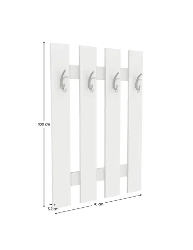 Cuier perete, KORADO NEW KV11, hol/dormitor/birou, 70x100x3.2 cm, PAL melaminat | MobilaOK