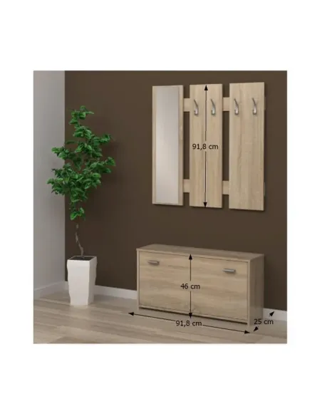 Ladă hol 03 NEW, mobilier hol, 91,8x25x200 cm, PAL melaminat | MobilaOK