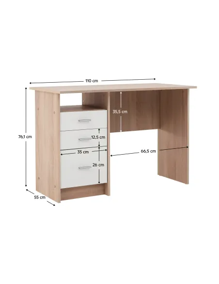 Masă PC SAMSON NEW pentru birou, 110x55x76.1 cm, din PAL melaminat | MobilaOK