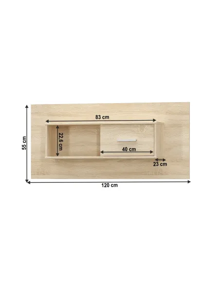 Dulap suspendabil TEYO, hol/baie/dormitor, 120x23x55 cm, PAL melaminat | MobilaOK