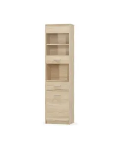 Vitrină, TEYO 1D1W1S, dormitor copii, 50.2x34.3x195 cm, PAL melaminat stejar sonoma | MobilaOK