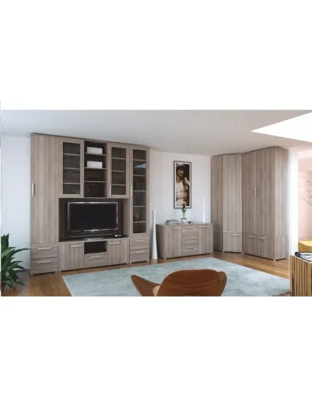 Dulap îngust DUNAJ, living, 45x190.8x47 cm, PAL melaminat stejar sonoma | MobilaOK