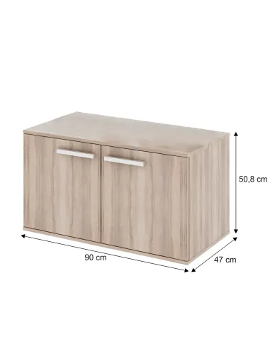 Dulap DUNAJ, hol/dormitor, 90x50.8x47 cm, PAL melaminat stejar sonoma | MobilaOK