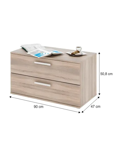Comodă DUNAJ TYP 8 living, 90x50.8x47 cm, PAL melaminat stejar sonoma | MobilaOK