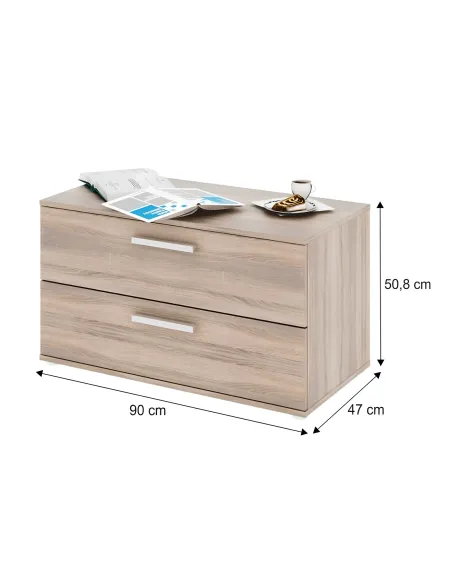 Comodă DUNAJ TYP 8 living, 90x50.8x47 cm, PAL melaminat stejar sonoma | MobilaOK