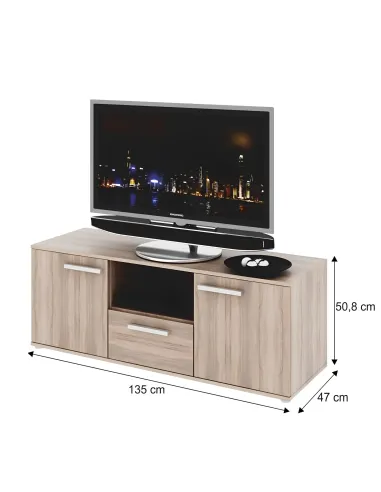 Dulap DUNAJ, dormitor/hol, 135x50.8x47 cm, PAL melaminat stejar sonoma | MobilaOK
