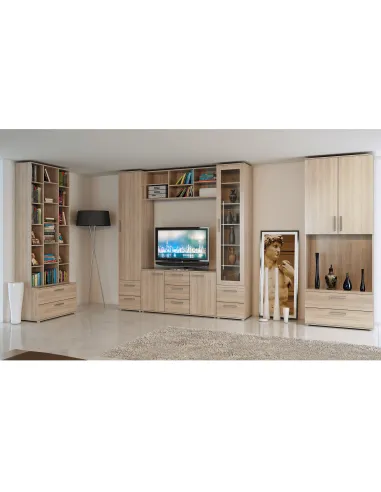 Etajeră DUNAJ, living, 135x48.6x32 cm, PAL melaminat stejar sonoma | MobilaOK