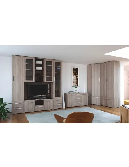Etajeră DUNAJ, living, 135x48.6x32 cm, PAL melaminat stejar sonoma | MobilaOK
